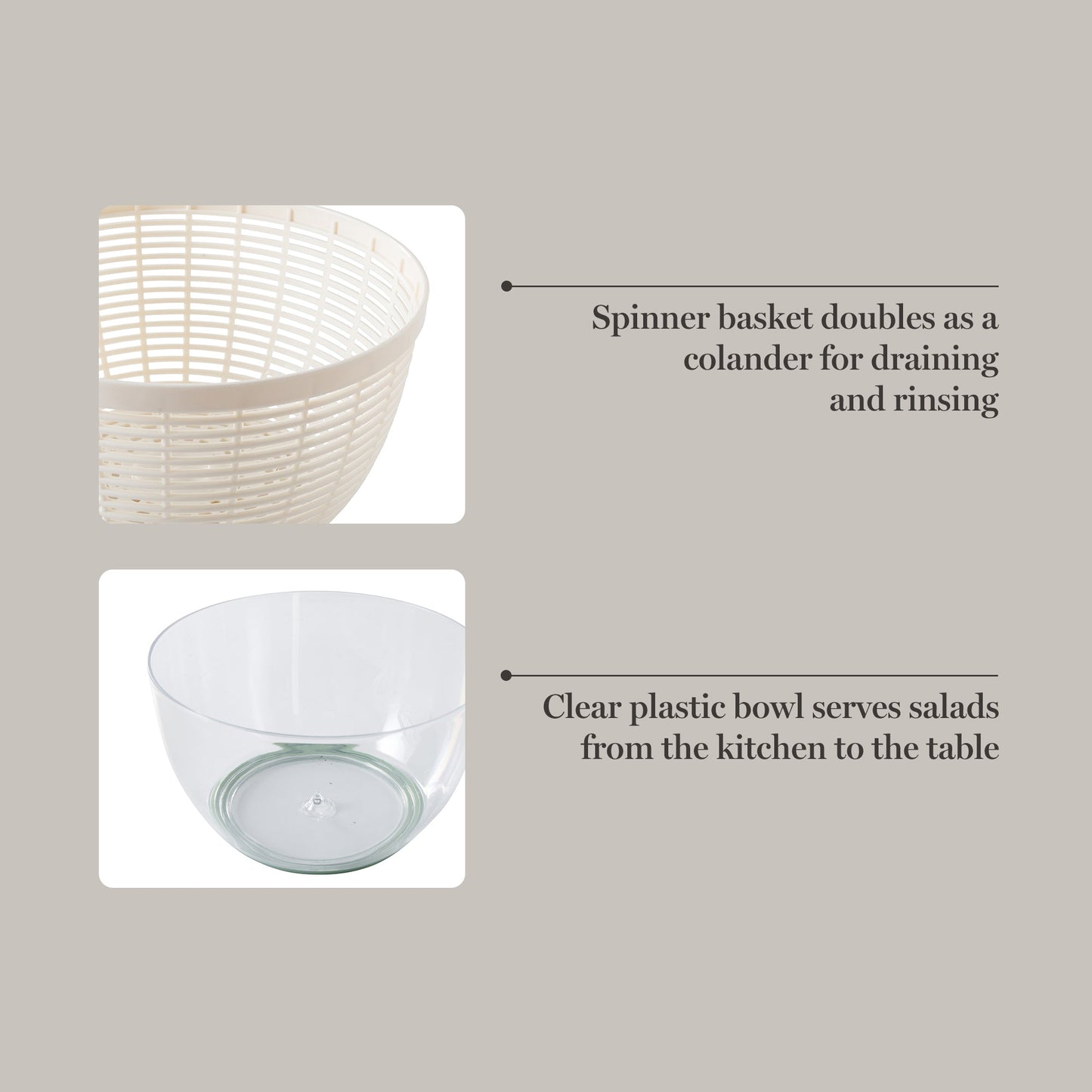 Martha Stewart Gulfwind 6.3 Qt Salad Spinner, Fruit Washer, Fruit Washing Bowl with Strainer, Vegetable Cleaner, Salad Cleaner, Lettuce Washer