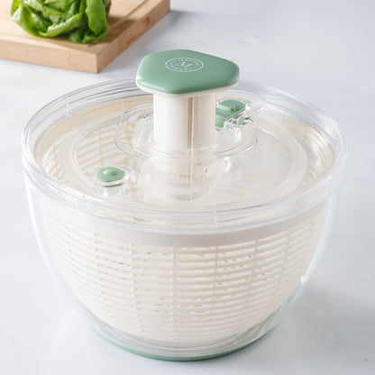 Martha Stewart Gulfwind 6.3 Qt Salad Spinner, Fruit Washer, Fruit Washing Bowl with Strainer, Vegetable Cleaner, Salad Cleaner, Lettuce Washer