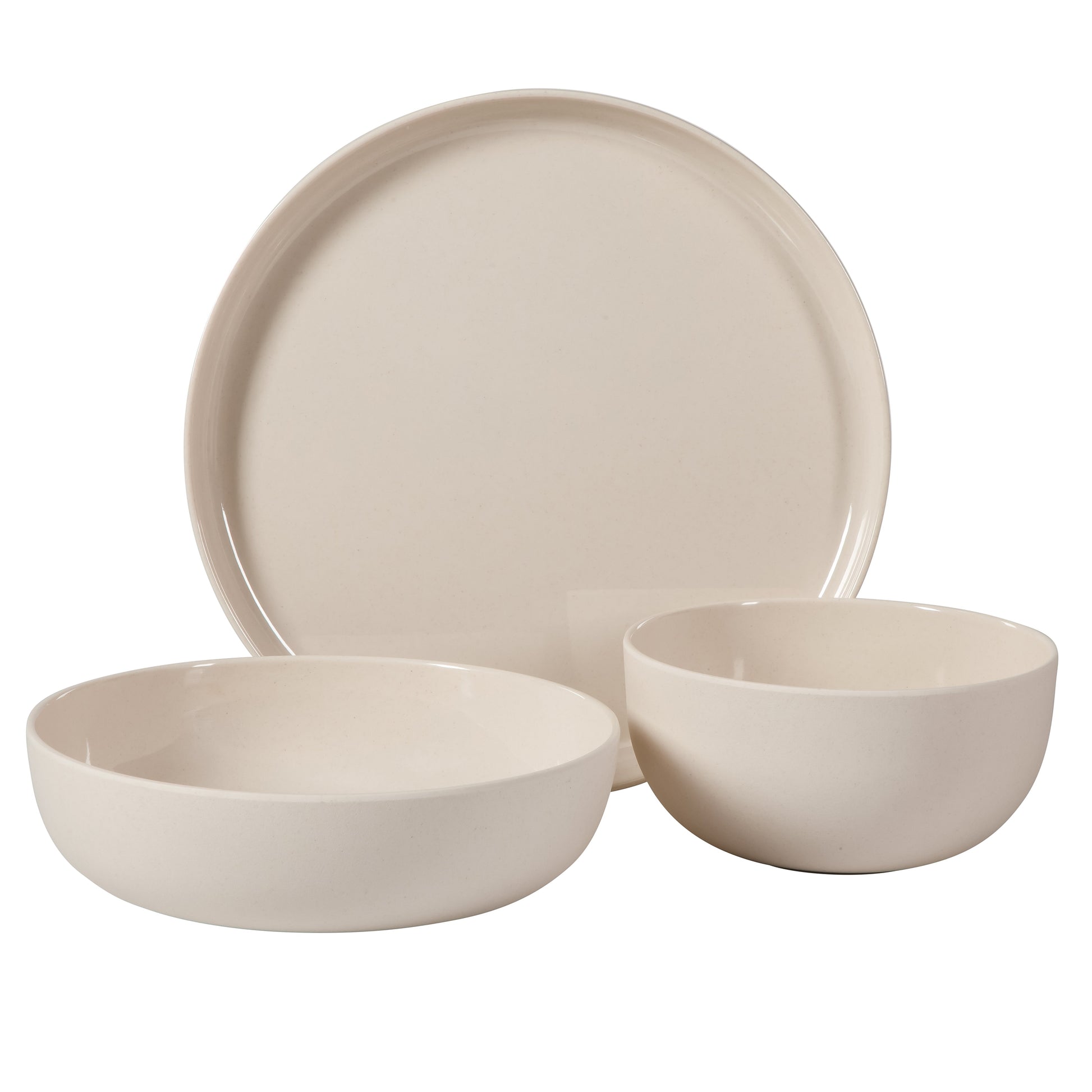 Gibson Home Candy Skies 12 Piece Unbreakable Wheat Straw Melamine Plates and Bowls Dinnerware Set - Outdoor, Camping, & Everyday Use - Matte Exterior/Shiny Interior