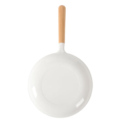 Sur La Table Kitchen Essential Main Canteen 9.5" Pre-Seasoned Cast Iron Skillet w/ Wood Handle, Natural Nonstick Lightweight Frying Pan for Searing, Sautéing & Everyday Cooking