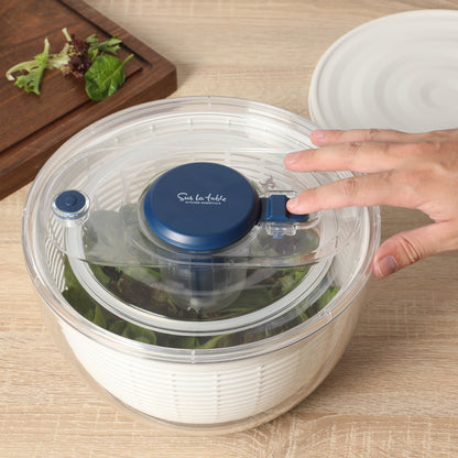 Sur La Table Kitchen Essential 6.3 Qt Salad Spinner, Fruit Washer, Fruit Washing Bowl with Strainer, Vegetable Cleaner, Salad Cleaner, Lettuce Washer