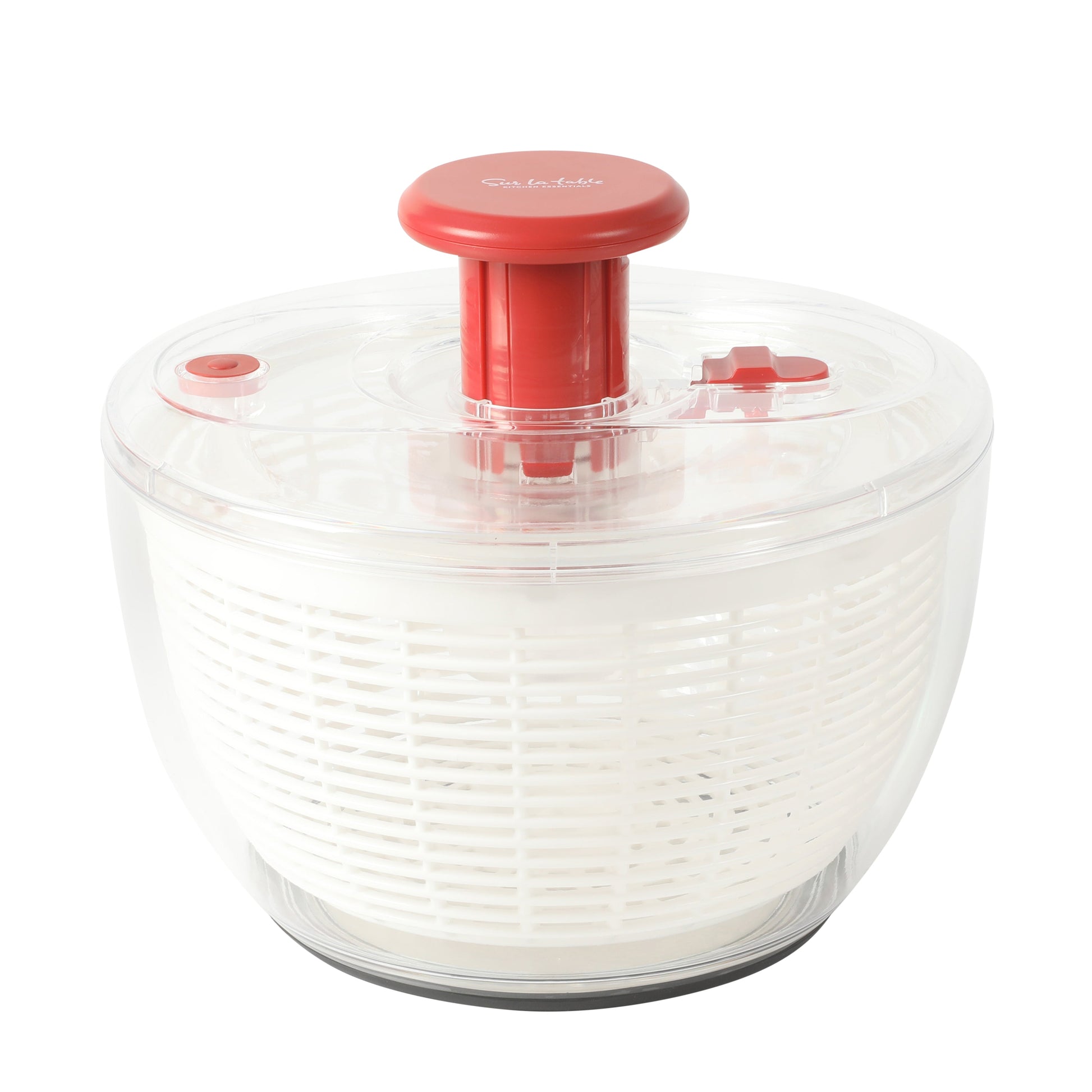 Sur La Table Kitchen Essential 6.3 Qt Salad Spinner, Fruit Washer, Fruit Washing Bowl with Strainer, Vegetable Cleaner, Salad Cleaner, Lettuce Washer
