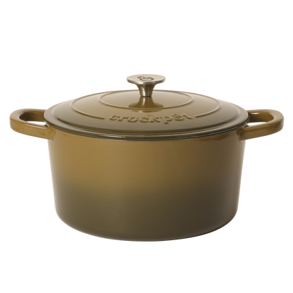 Crock Pot Artisan 7-Quart Round Cast Iron Dutch Oven Pot With Lid
