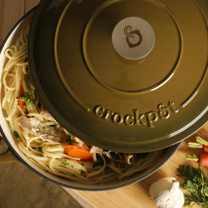 Crock Pot Artisan 7-Quart Round Cast Iron Dutch Oven Pot With Lid
