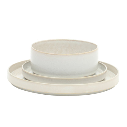 Gibson Elite Echo Bay 12 Piece Porcelain Reactive Glaze (Service for 4) Ceramic Plates and Bowls Modern Stackable Dinnerware Set