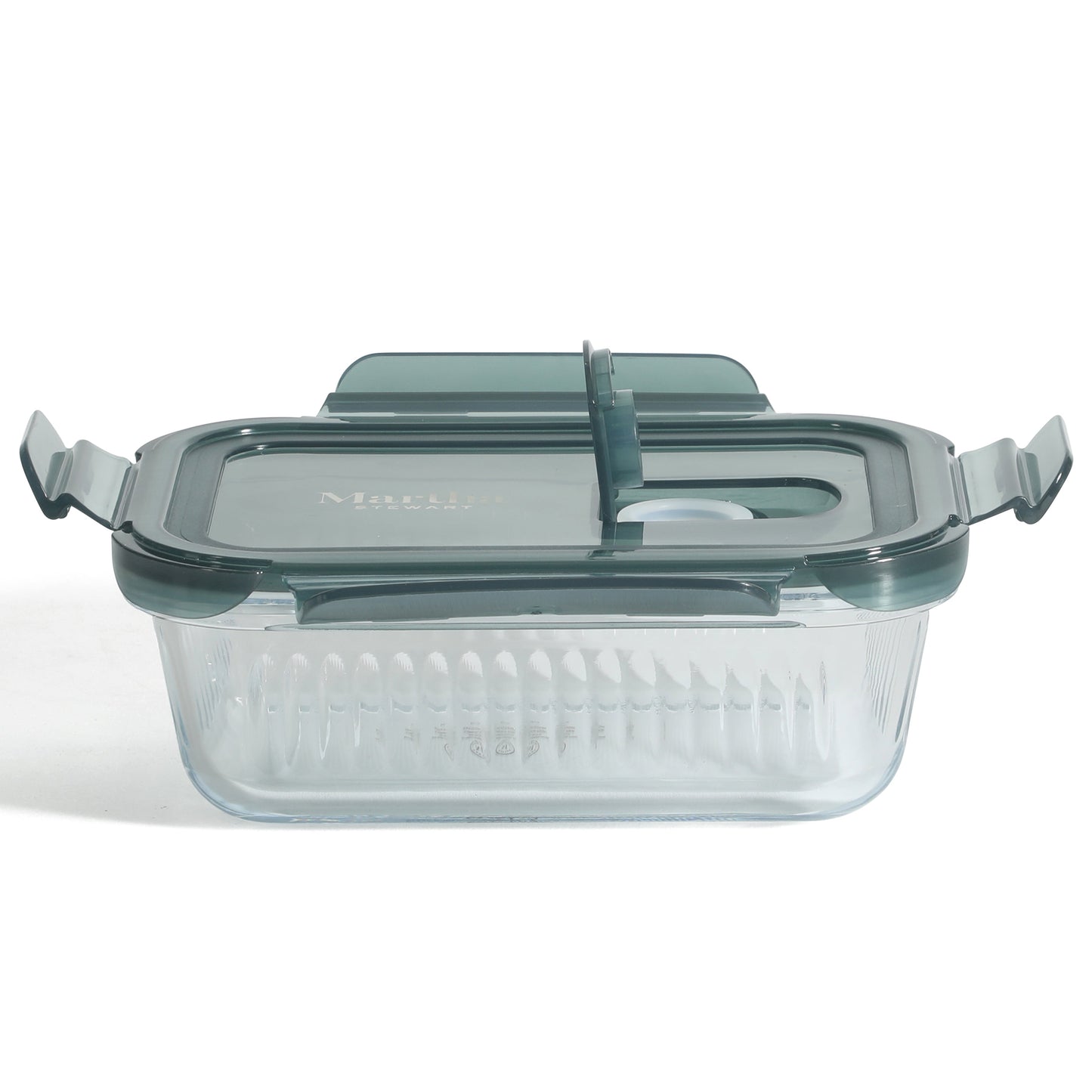 Martha Stewart Shadowbrook 10-Piece Borosilicate Glass Storage Container Set – Airtight Locking Lids, 21.6 oz Meal Prep, Leftover & Lunch Containers, Microwave, Oven & Dishwasher Safe