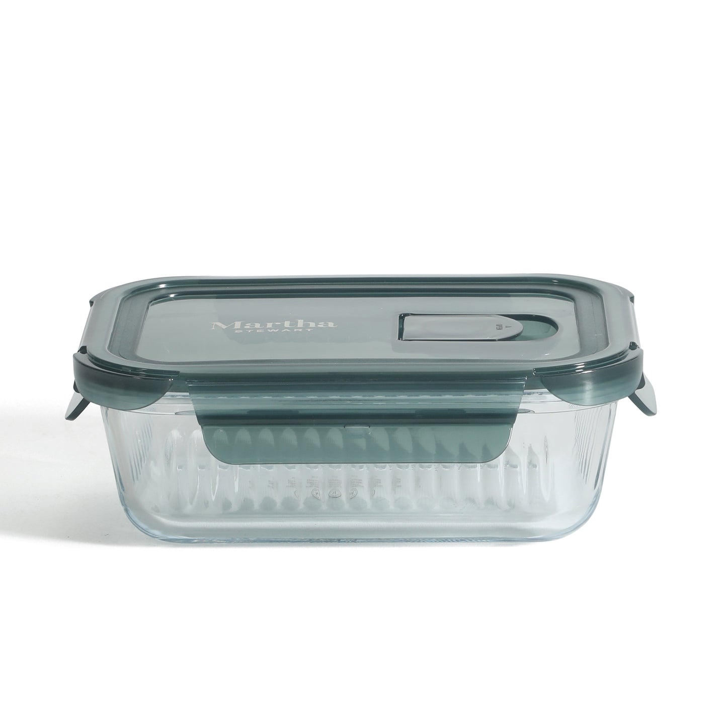 Martha Stewart Shadowbrook 10-Piece Borosilicate Glass Storage Container Set – Airtight Locking Lids, 21.6 oz Meal Prep, Leftover & Lunch Containers, Microwave, Oven & Dishwasher Safe
