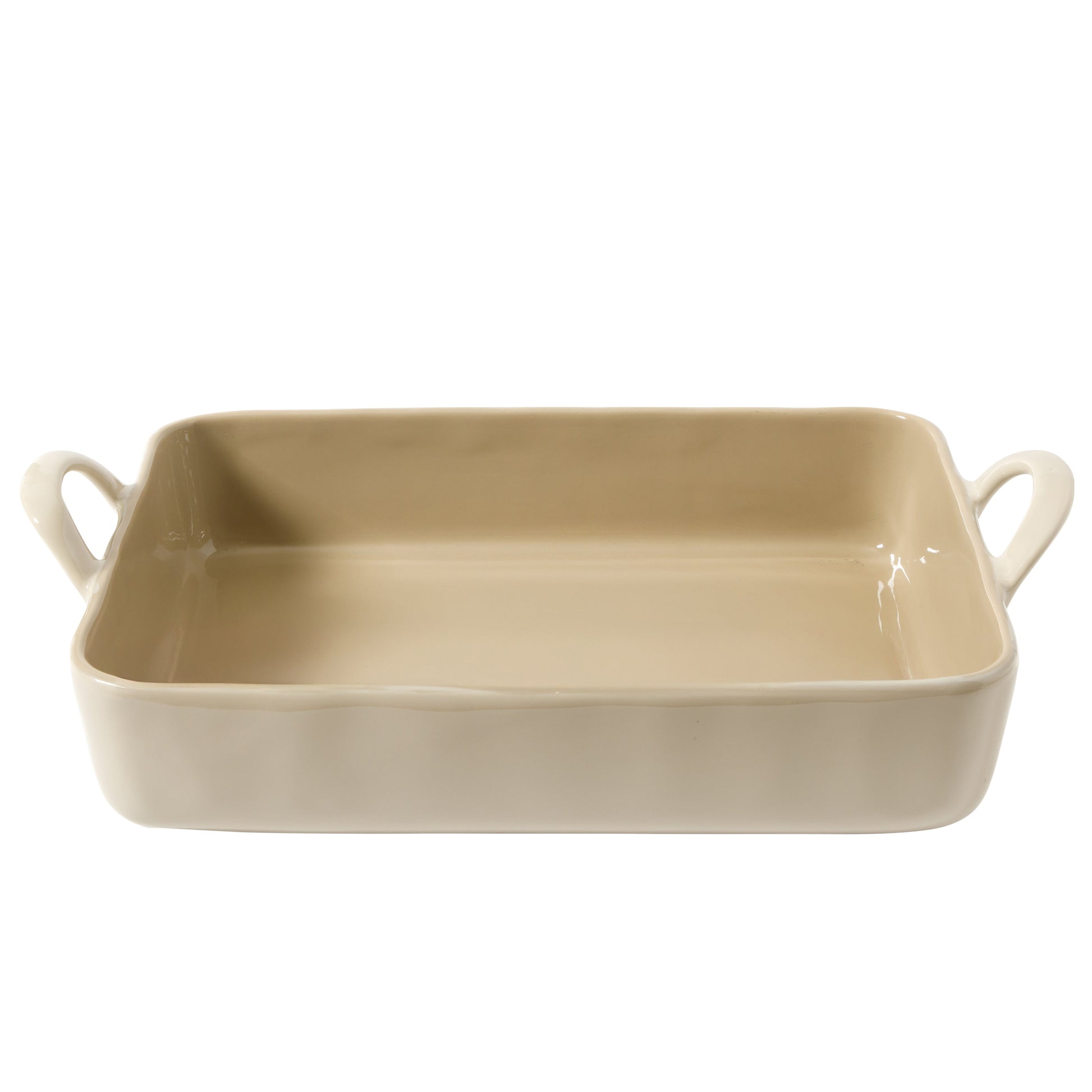 Bloomhouse 3-Piece 4.8-Quart 9 X 13 Ceramic Bakeware Set with Olive Wood Tools – Linen/Taupe Baking Dish with Handles, Oven Safe, Durable Stoneware for Casseroles, Roasting & Serving