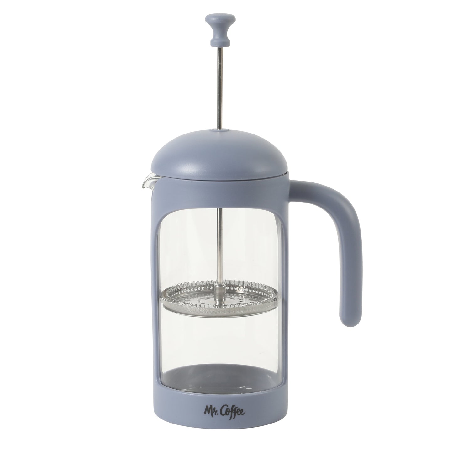 Mr. Coffee Retro Brew French Press Coffee Maker, 31 oz. Glass Carafe with High Heat Resistant Durable Borosilicate Glass & Colorful Frame and Plunger, Includes Coffee Scoop