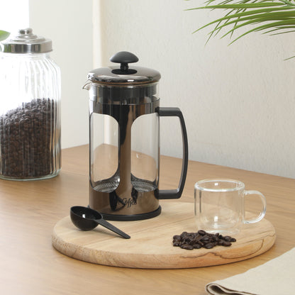 Mr. Coffee Daily Brew French Press Coffee Maker, 30 oz Glass Carafe with High Heat Resistant Durable Borasilicate Glass & Metal Frame and Plunger, Includes Coffee Scoop