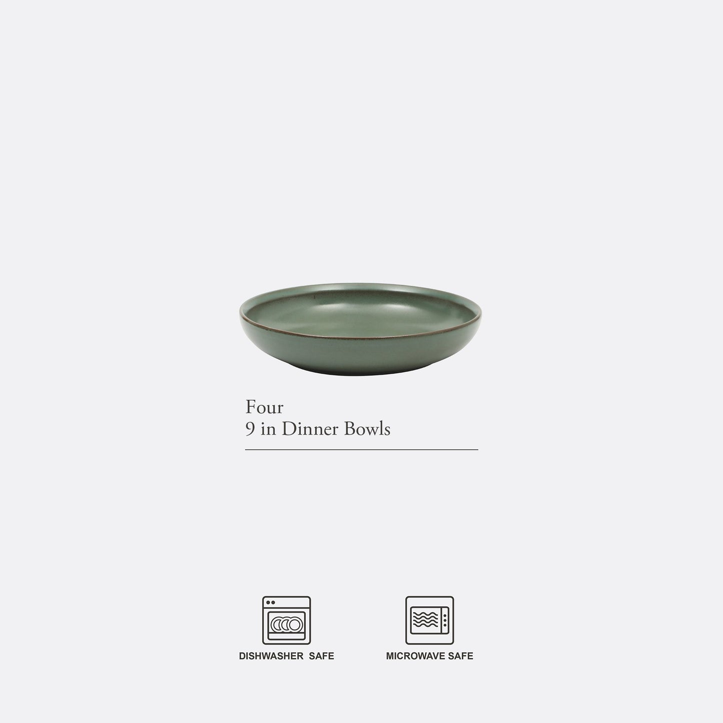 Gibson Elite Beckett 4-Piece Dinner Bowl Set – Reactive Glaze Stoneware – Shallow Pasta Bowls – Wide-Rim Round Design – Microwave & Dishwasher Safe