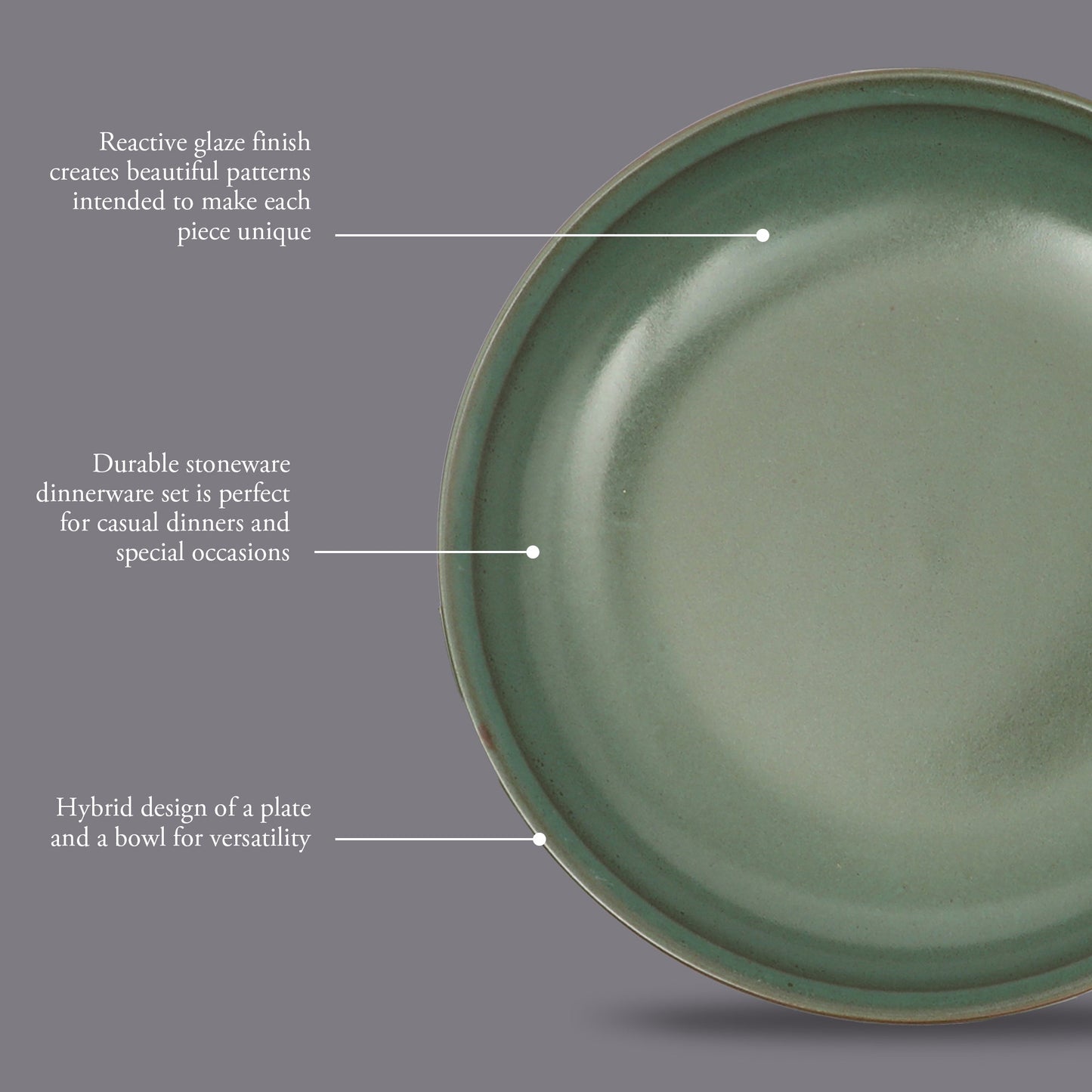 Gibson Elite Beckett 4-Piece Dinner Bowl Set – Reactive Glaze Stoneware – Shallow Pasta Bowls – Wide-Rim Round Design – Microwave & Dishwasher Safe