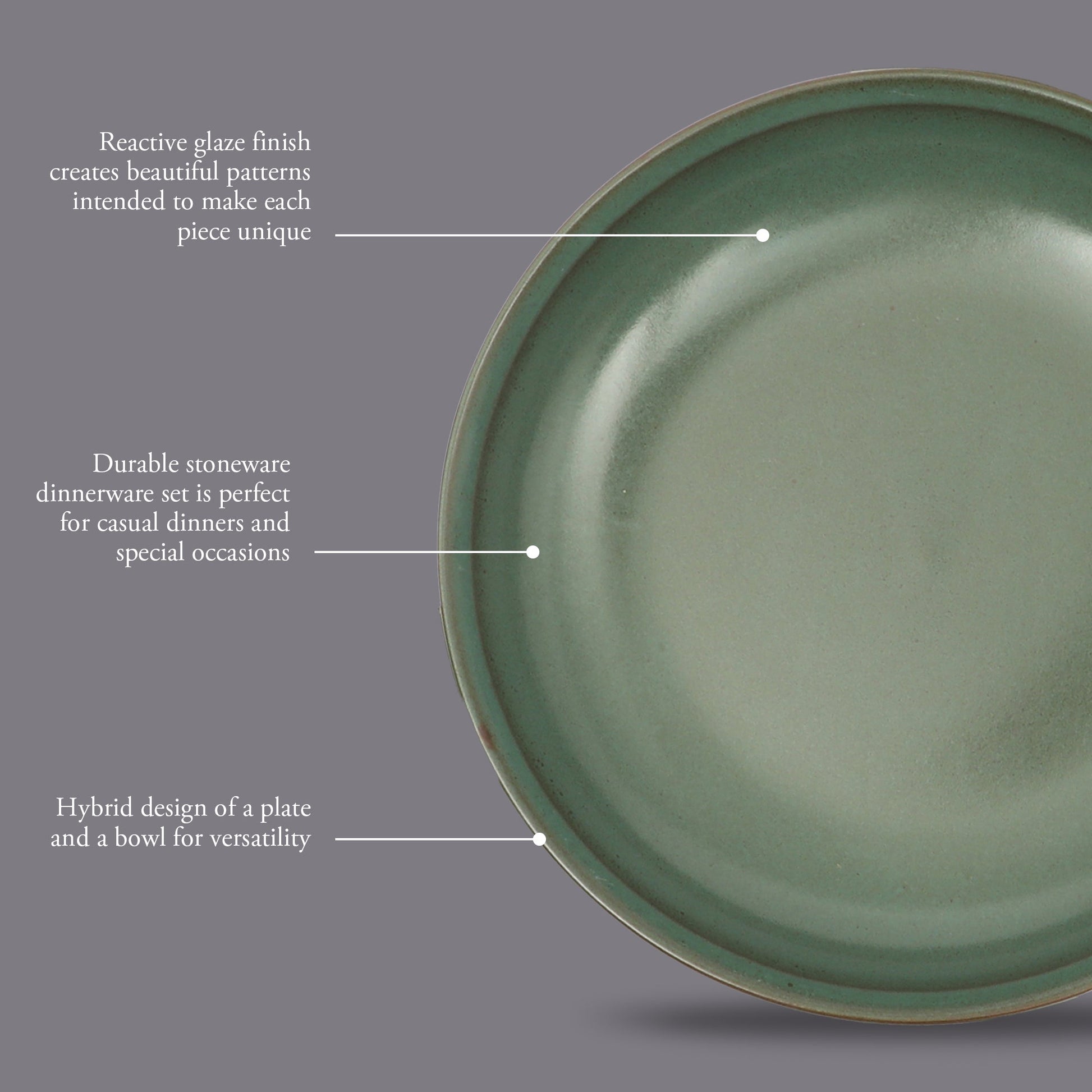 Gibson Elite Beckett 4-Piece Dinner Bowl Set – Reactive Glaze Stoneware – Shallow Pasta Bowls – Wide-Rim Round Design – Microwave & Dishwasher Safe