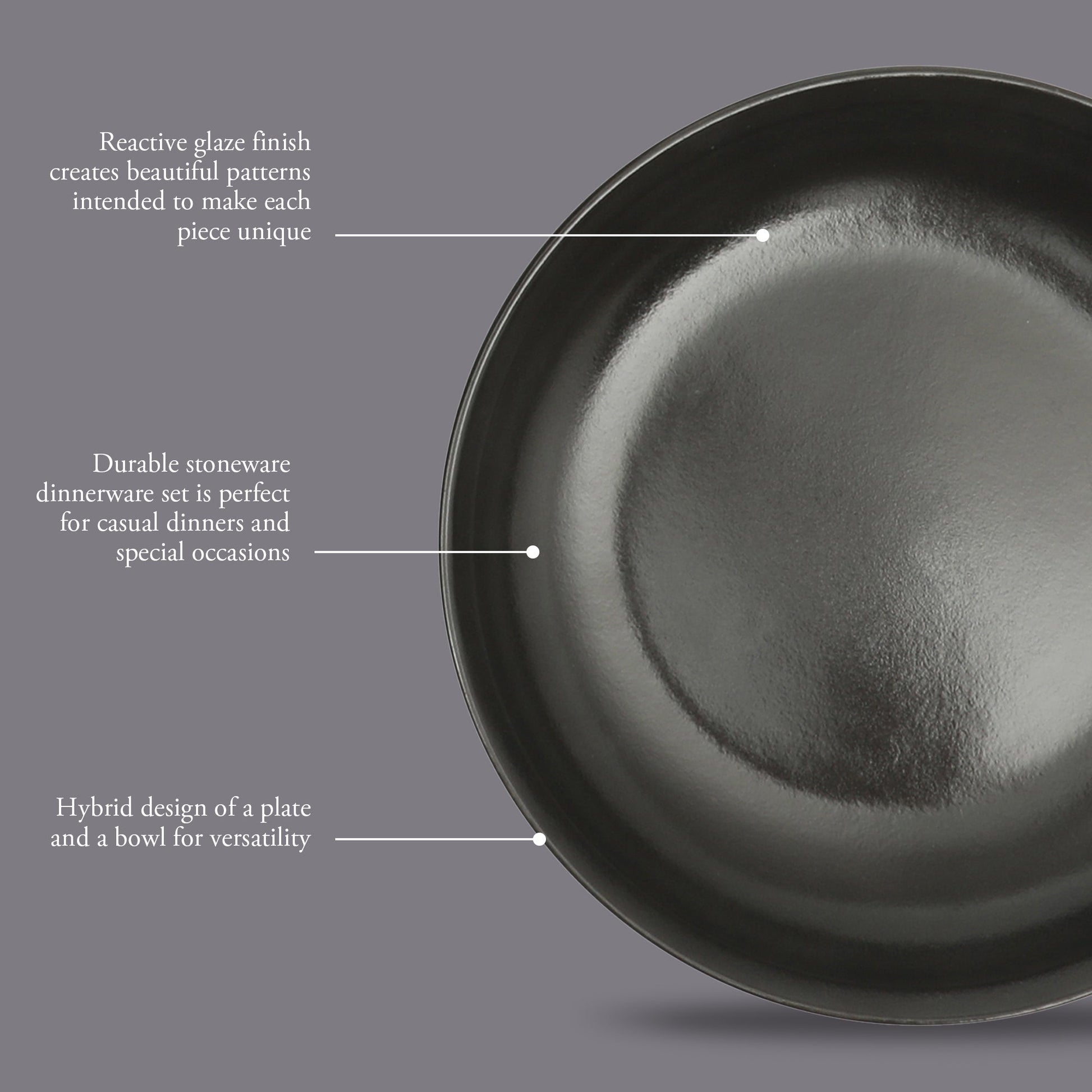 Gibson Elite Beckett 4-Piece Dinner Bowl Set – Reactive Glaze Stoneware – Shallow Pasta Bowls – Wide-Rim Round Design – Microwave & Dishwasher Safe