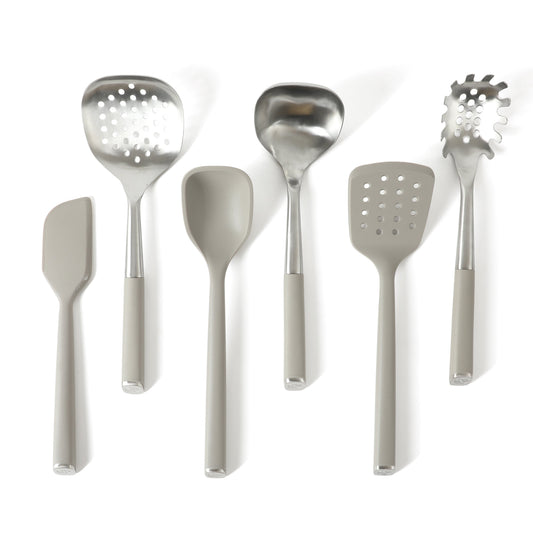 Calphalon Edge 6 Piece Stainless Steel Kitchen Tool & Gadget Set- Taupe