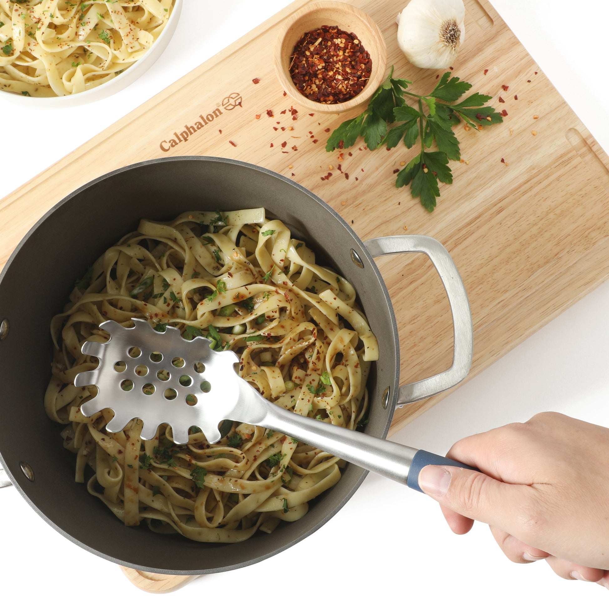 Calphalon Edge 6 Piece Stainless Steel Kitchen Tool & Gadget Set- Navy Blue