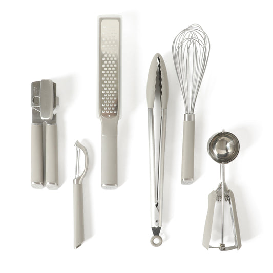 Calphalon Edge 6 Piece Stainless Steel Kitchen Tool & Gadget Set- Taupe