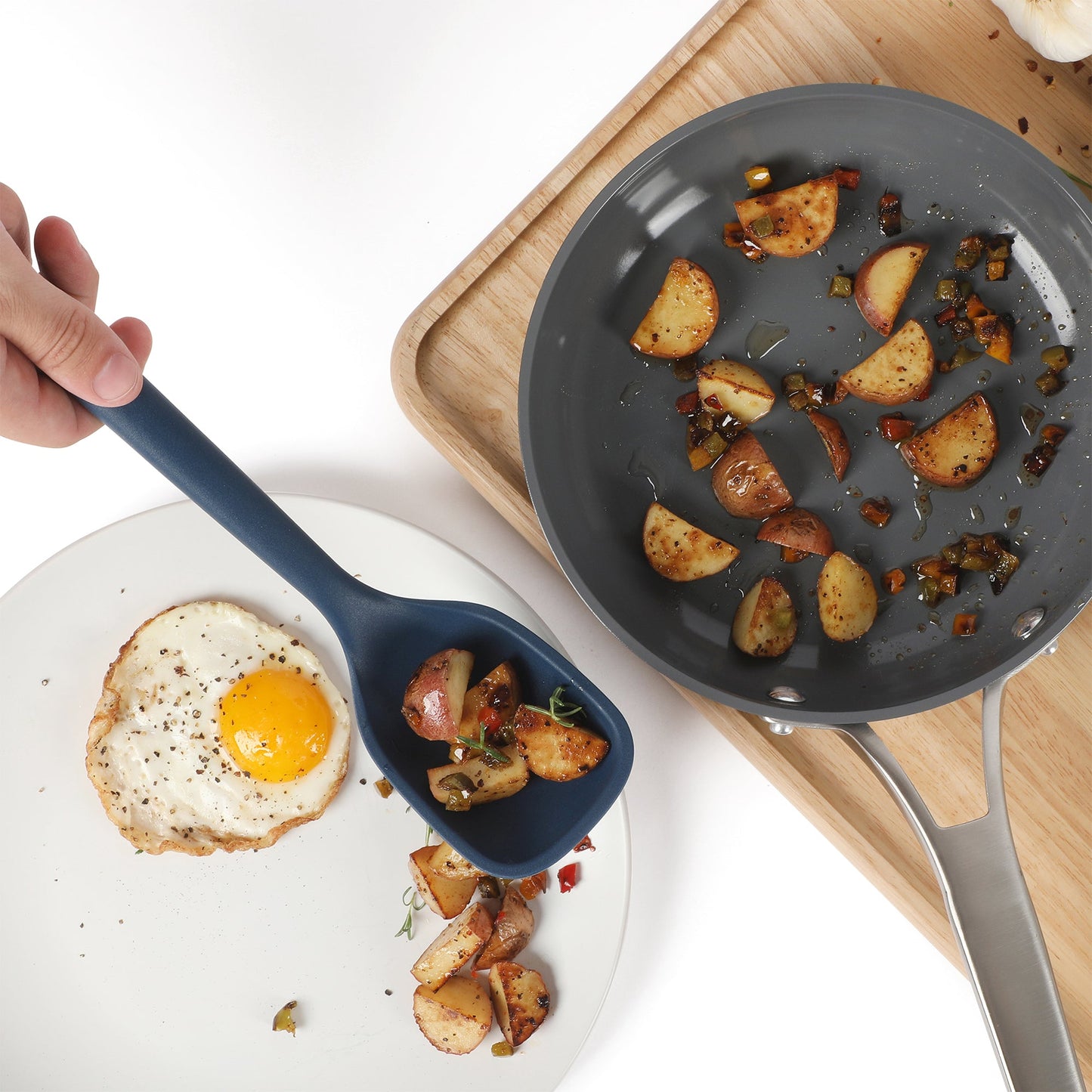 Calphalon Edge 6 Piece Stainless Steel Kitchen Tool & Gadget Set- Navy Blue