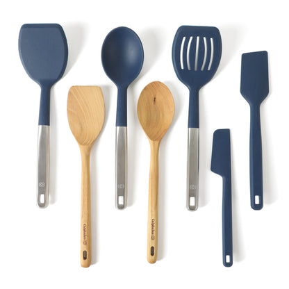 Calphalon Prime 7 Piece Sillicone and Teak Wood Kitchen Tool & Gadget Set