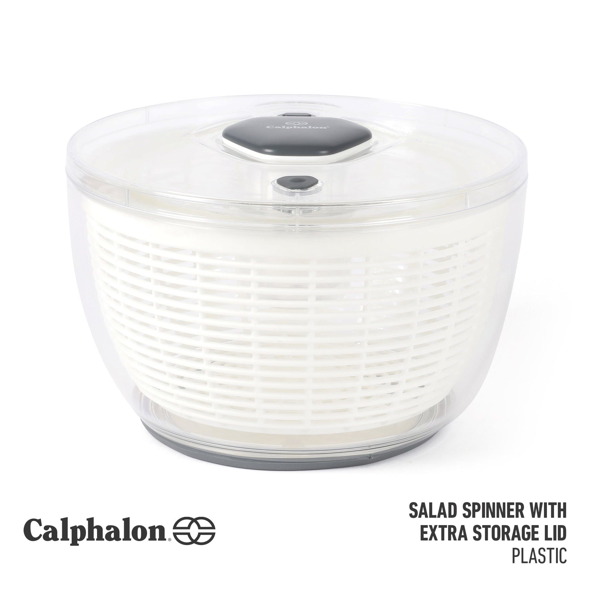 Calphalon Aero 6.3 Qt Salad Spinner, Fruit Washer, Fruit Washing Bowl with Strainer, Vegetable Cleaner, Salad Cleaner, Lettuce Washer