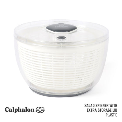 Calphalon Aero 6.3 Qt Salad Spinner, Fruit Washer, Fruit Washing Bowl with Strainer, Vegetable Cleaner, Salad Cleaner, Lettuce Washer