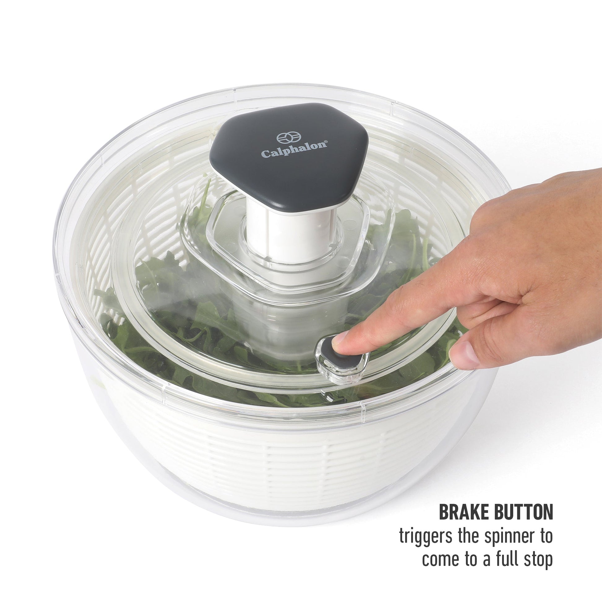 Calphalon Aero 6.3 Qt Salad Spinner, Fruit Washer, Fruit Washing Bowl with Strainer, Vegetable Cleaner, Salad Cleaner, Lettuce Washer