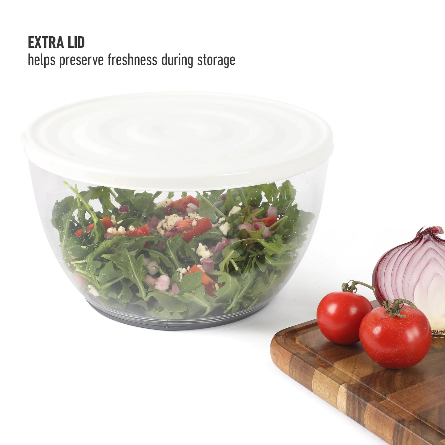 Calphalon Aero 6.3 Qt Salad Spinner, Fruit Washer, Fruit Washing Bowl with Strainer, Vegetable Cleaner, Salad Cleaner, Lettuce Washer
