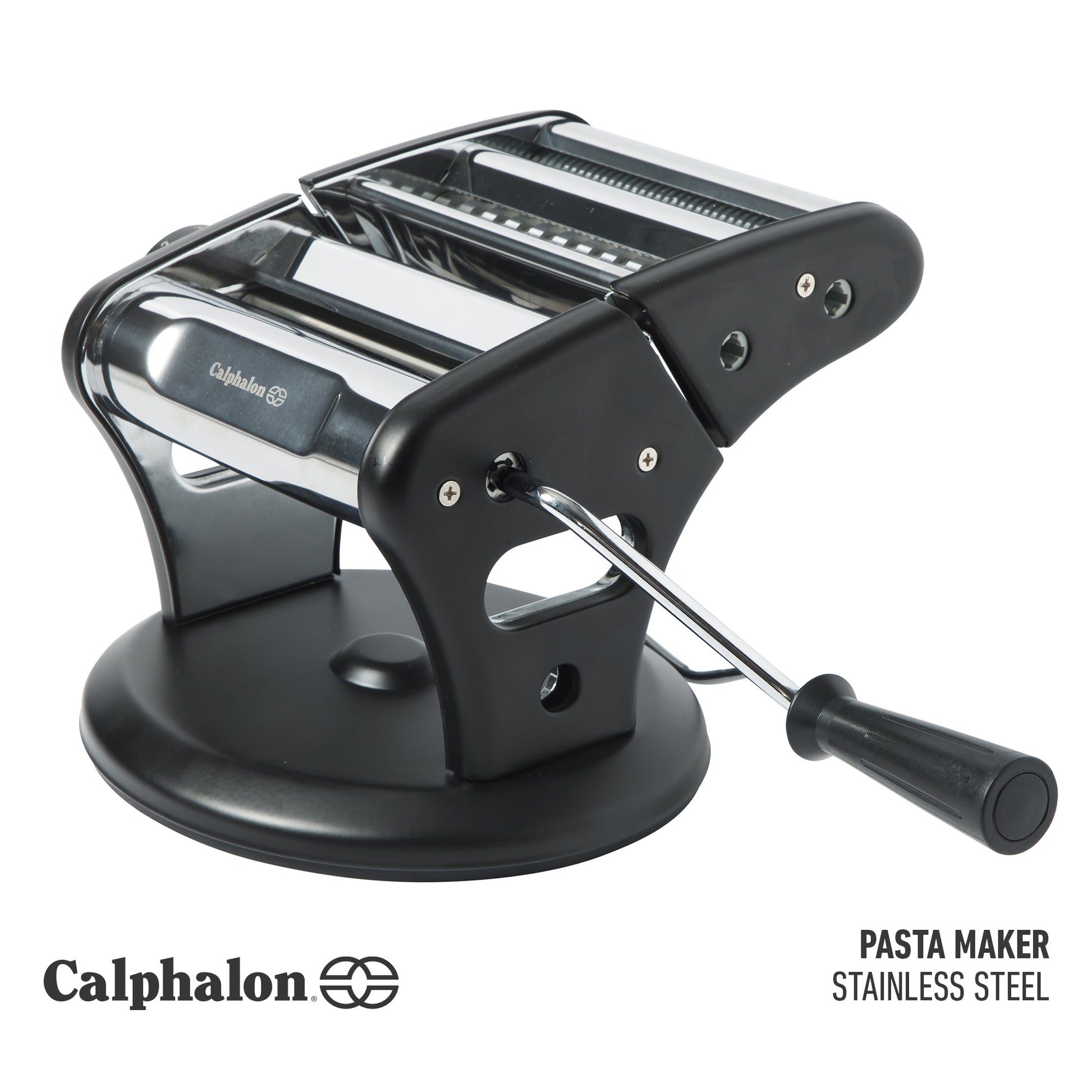 Calphalon Aero Heavy Duty Manual Pasta Maker Machine Noodle Maker w/ Rollers & Cutters - Spaghetti, Fettuccini, Lasagna or Dumpling Skin