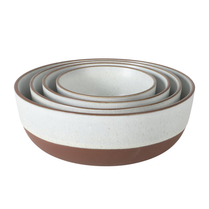 Gibson Elite William Crest 4 Piece Nesting Bowl Set, Round Stoneware Mixing Bowls, Reactive Glaze Finish, 5”, 6.25”, 7.5”, 9”, Prep & Serving Bowls, Microwave & Dishwasher Safe - Green