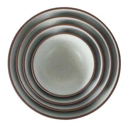 Gibson Elite William Crest 4 Piece Nesting Bowl Set, Round Stoneware Mixing Bowls, Reactive Glaze Finish, 5”, 6.25”, 7.5”, 9”, Prep & Serving Bowls, Microwave & Dishwasher Safe - Green