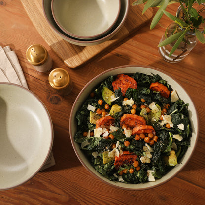 Gibson Elite William Crest 4 Piece Nesting Bowl Set, Round Stoneware Mixing Bowls, Reactive Glaze Finish, 5”, 6.25”, 7.5”, 9”, Prep & Serving Bowls, Microwave & Dishwasher Safe - Green