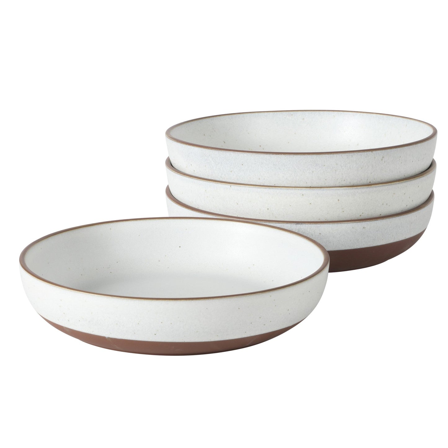 Gibson Elite William Crest 4 Piece Dinner Bowl Set, 8.5” Round Stoneware Bowls, Reactive Glaze Finish, Large Soup, Pasta & Salad Bowls, Microwave & Dishwasher Safe