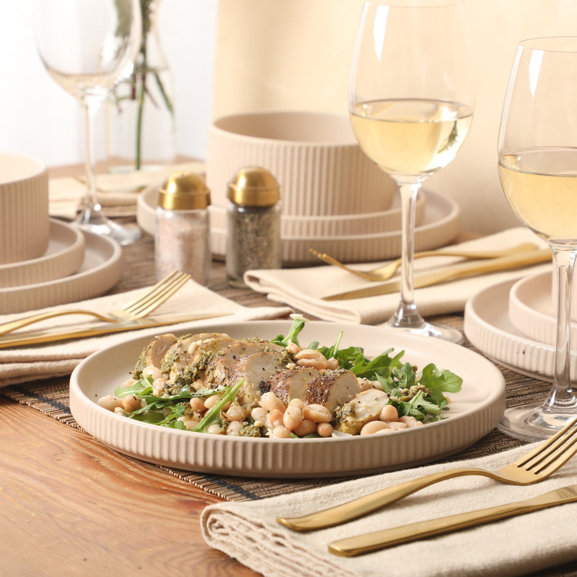 Gibson Elite Townscape Plates and Bowls 12 Piece Dinnerware Set, Service for 4