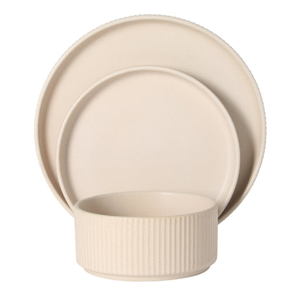 Gibson Elite Townscape Plates and Bowls 12 Piece Dinnerware Set, Service for 4