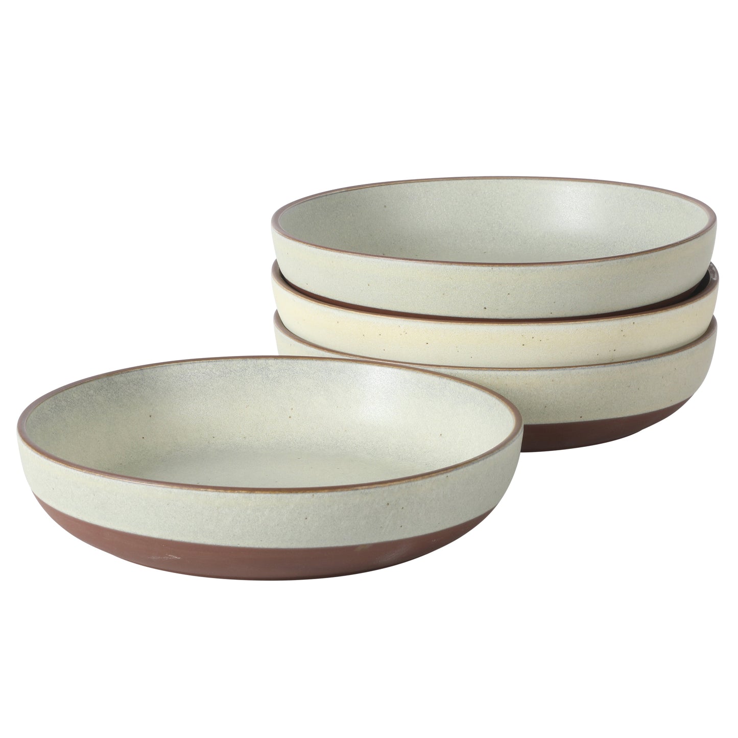 Gibson Elite William Crest 4 Piece Dinner Bowl Set, 8.5” Round Stoneware Bowls, Reactive Glaze Finish, Large Soup, Pasta & Salad Bowls, Microwave & Dishwasher Safe