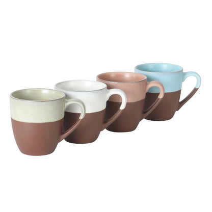 Gibson Elite William Crest 4 Piece Coffee Mug Set, 15oz Stoneware Cups, Reactive Glaze Finish, Round Large Coffee Mugs, Microwave & Dishwasher Safe