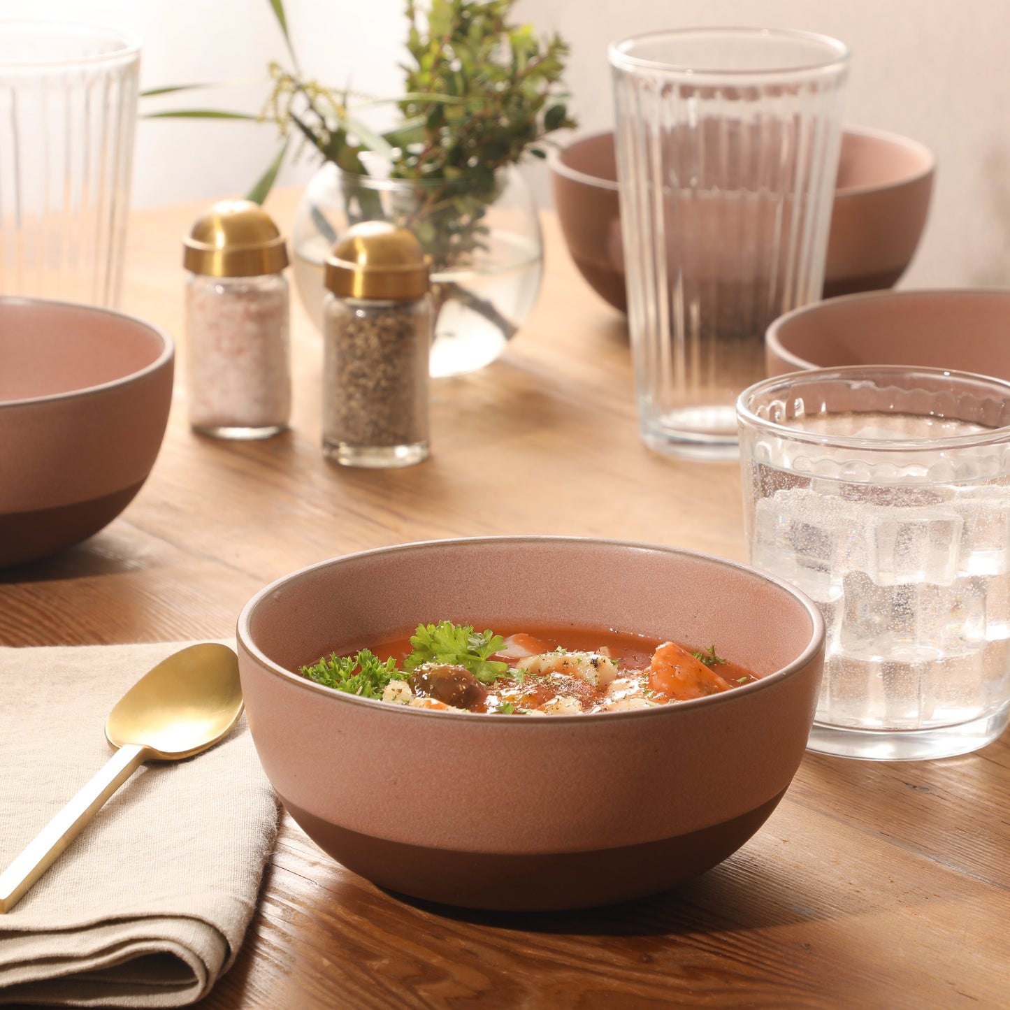Gibson Elite William Crest 4 Piece Cereal Bowl Set, 6.25” Round Stoneware Bowls, Reactive Glaze Finish, Soup, Dessert & Snack Bowls, Microwave & Dishwasher Safe