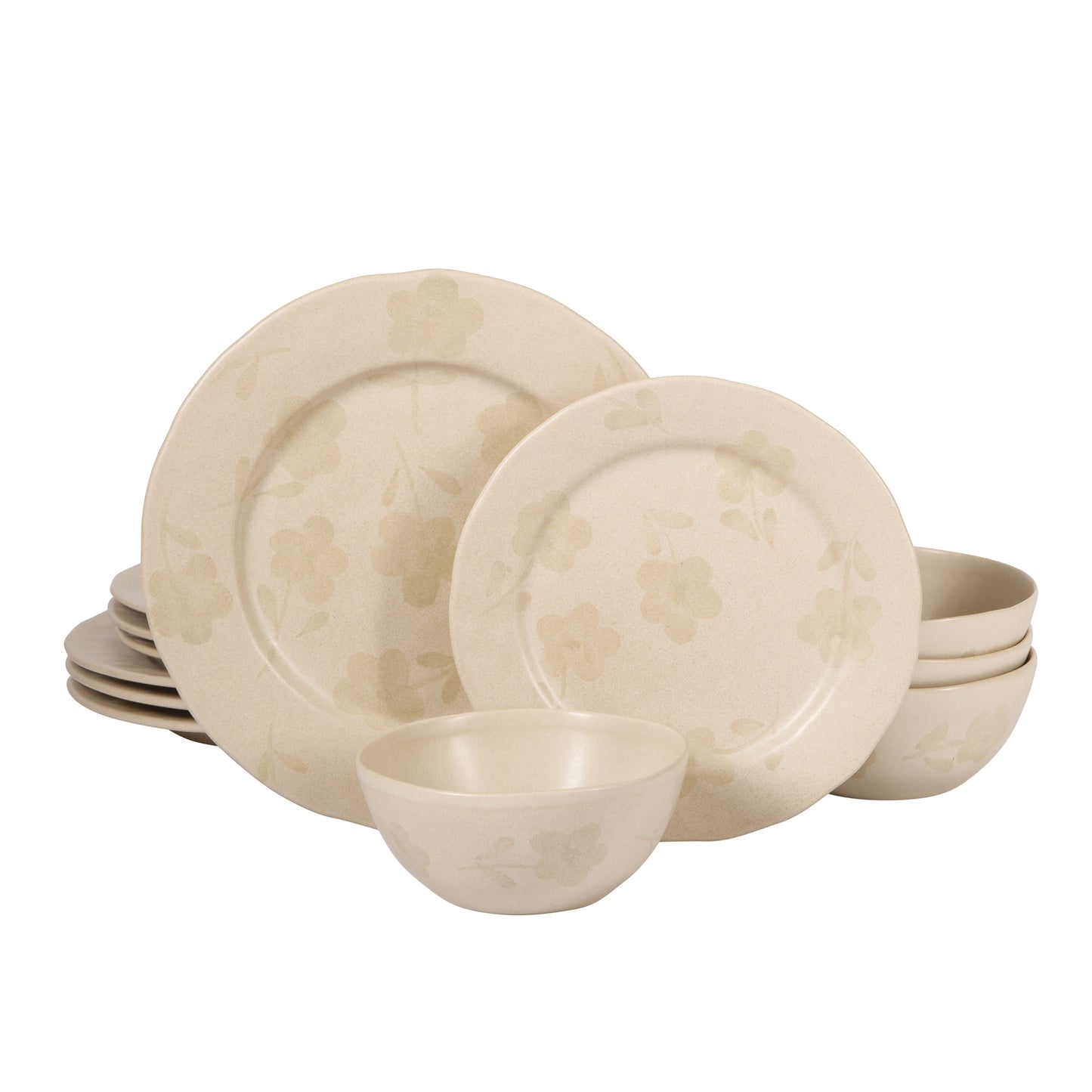 Bloomhouse - 2 Time Oprah's Favorite Things - Made in Portugal Hand Painted Dinnerware Set - Porto Petals 12 Piece (Service for 4) Floral Plates and Bowls Set