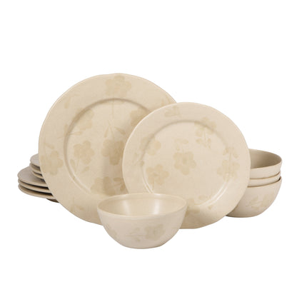 Bloomhouse - 2 Time Oprah's Favorite Things - Made in Portugal Hand Painted Dinnerware Set - Porto Petals 12 Piece (Service for 4) Floral Plates and Bowls Set