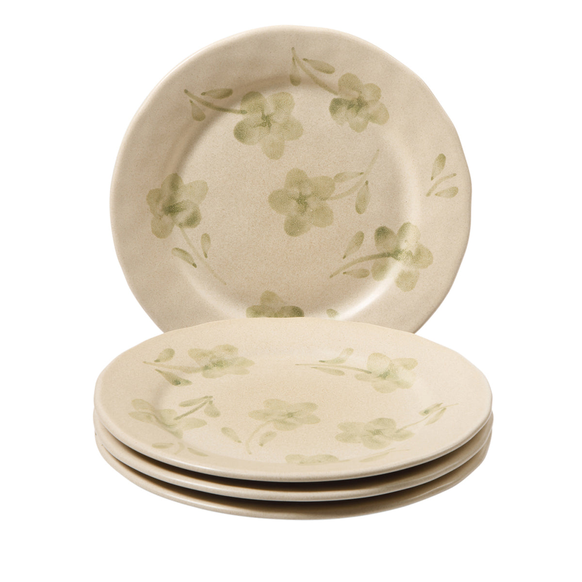 Bloomhouse - 2 Time Oprah's Favorite Things - Made in Portugal Hand Painted 8.6 Inch Salad Plates Set of 4 - Porto Petals Floral Dessert Dish  Set - Lilly Cream