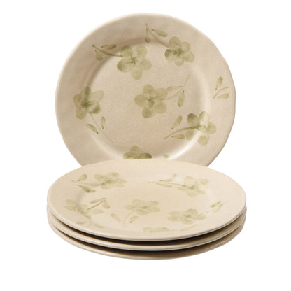 Bloomhouse - 2 Time Oprah's Favorite Things - Made in Portugal Hand Painted 8.6 Inch Salad Plates Set of 4 - Porto Petals Floral Dessert Dish  Set - Lilly Cream