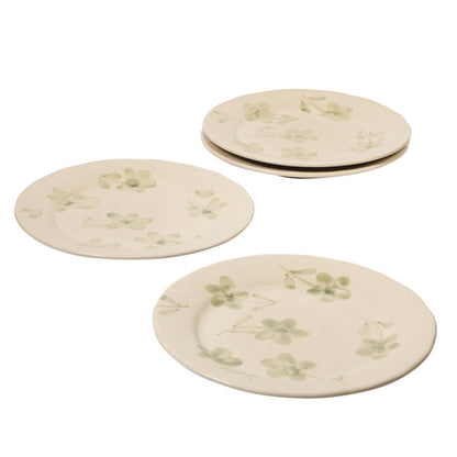 Bloomhouse - 2 Time Oprah's Favorite Things - Made in Portugal Hand Painted 8.6 Inch Salad Plates Set of 4 - Porto Petals Floral Dessert Dish  Set - Lilly Cream