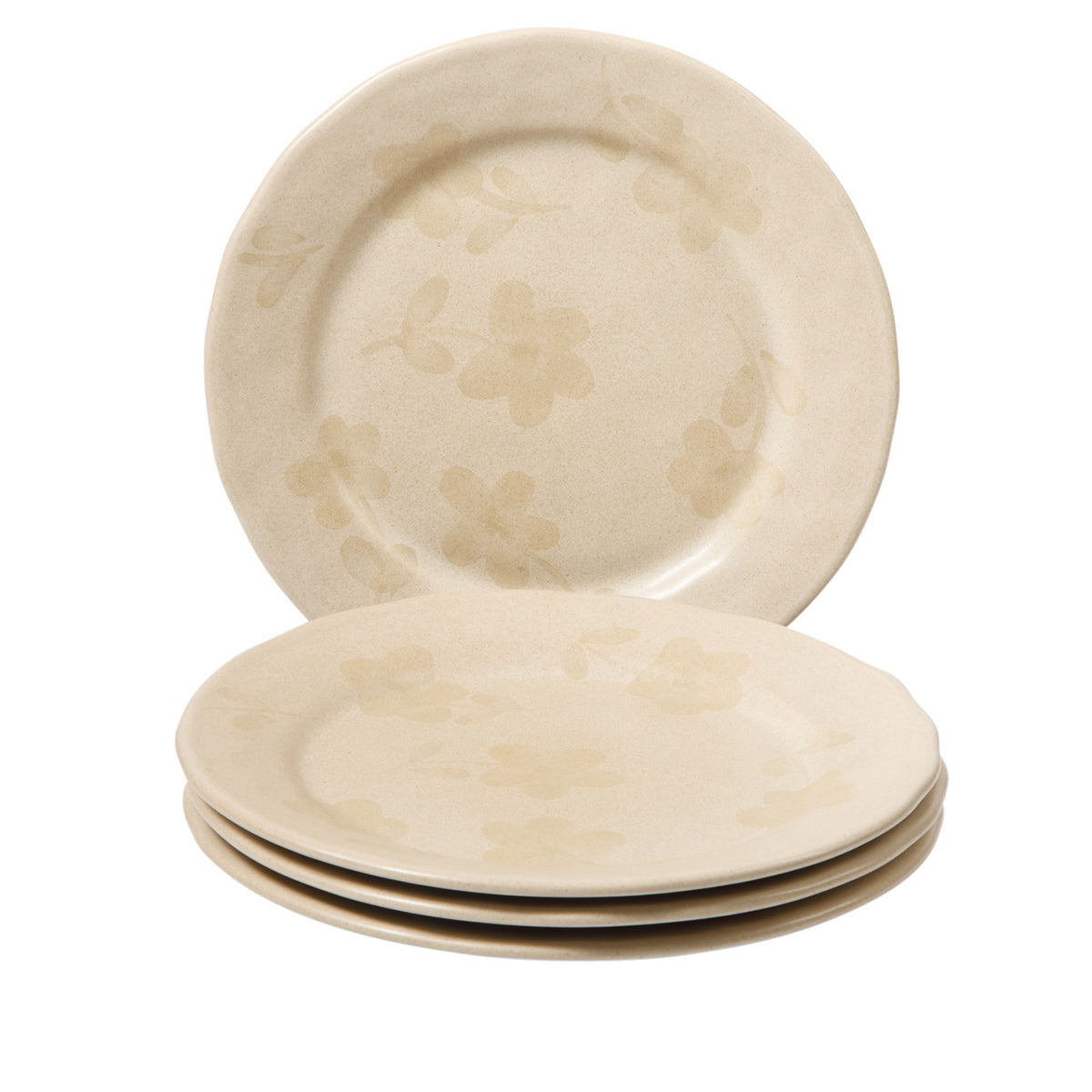 Bloomhouse - 2 Time Oprah's Favorite Things - Made in Portugal Hand Painted 8.6 Inch Salad Plates Set of 4 - Porto Petals Floral Dessert Dish  Set - Lilly Cream