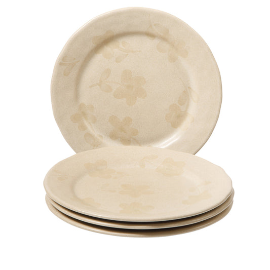Bloomhouse - 2 Time Oprah's Favorite Things - Made in Portugal Hand Painted 8.6 Inch Salad Plates Set of 4 - Porto Petals Floral Dessert Dish  Set - Lilly Cream