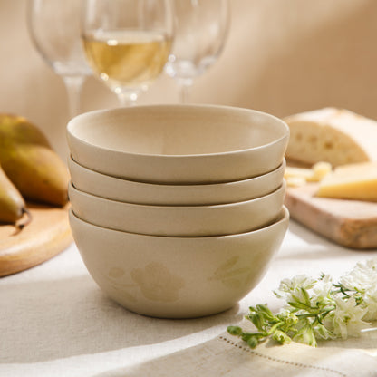 Bloomhouse - 2 Time Oprah's Favorite Things - Made in Portugal Hand Painted 6.4 Inch Cereal Bowls Set of 4 - Porto Petals Floral Soup Bowl Set - Blush Pink