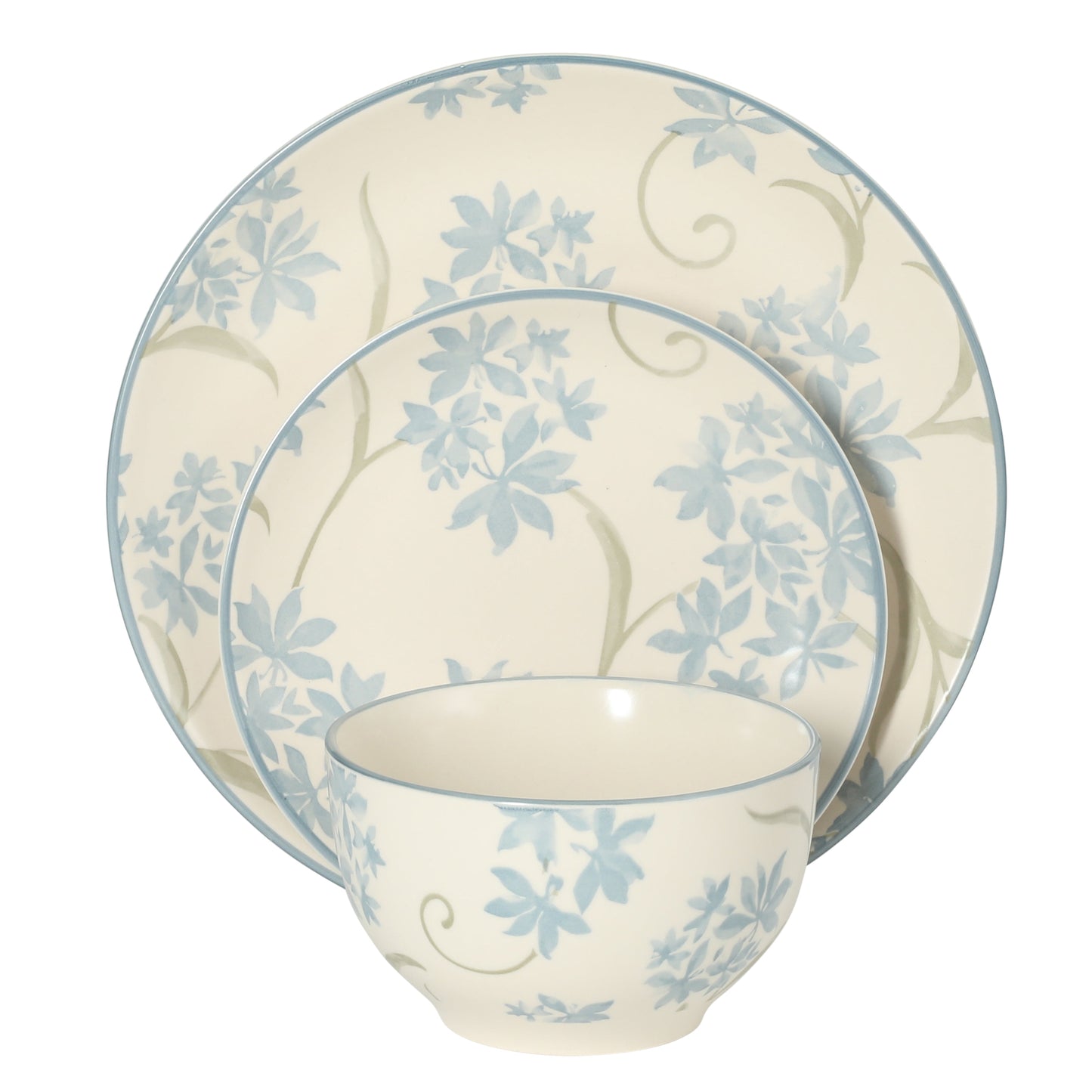 Gibson Home Admiral Hall 12-Piece Matte Stoneware Dinnerware Set – Dinner Plates, Salad Plates & Bowls with Pink Floral Pattern, Durable Everyday Dish Set, Microwave & Dishwasher Safe