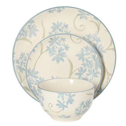 Gibson Home Admiral Hall 12-Piece Matte Stoneware Dinnerware Set – Dinner Plates, Salad Plates & Bowls with Pink Floral Pattern, Durable Everyday Dish Set, Microwave & Dishwasher Safe