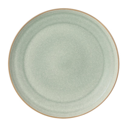 Gibson Elite Octavia Place 16 Piece Stoneware Dinnerware Set, Service for 4, Coupe Modern Plates & Bowls, Reactive Glaze Finish, Green, Microwave & Dishwasher Safe