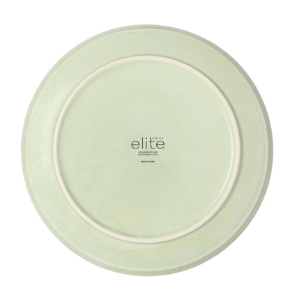 Gibson Elite Octavia Place 16 Piece Stoneware Dinnerware Set, Service for 4, Coupe Modern Plates & Bowls, Reactive Glaze Finish, Green, Microwave & Dishwasher Safe