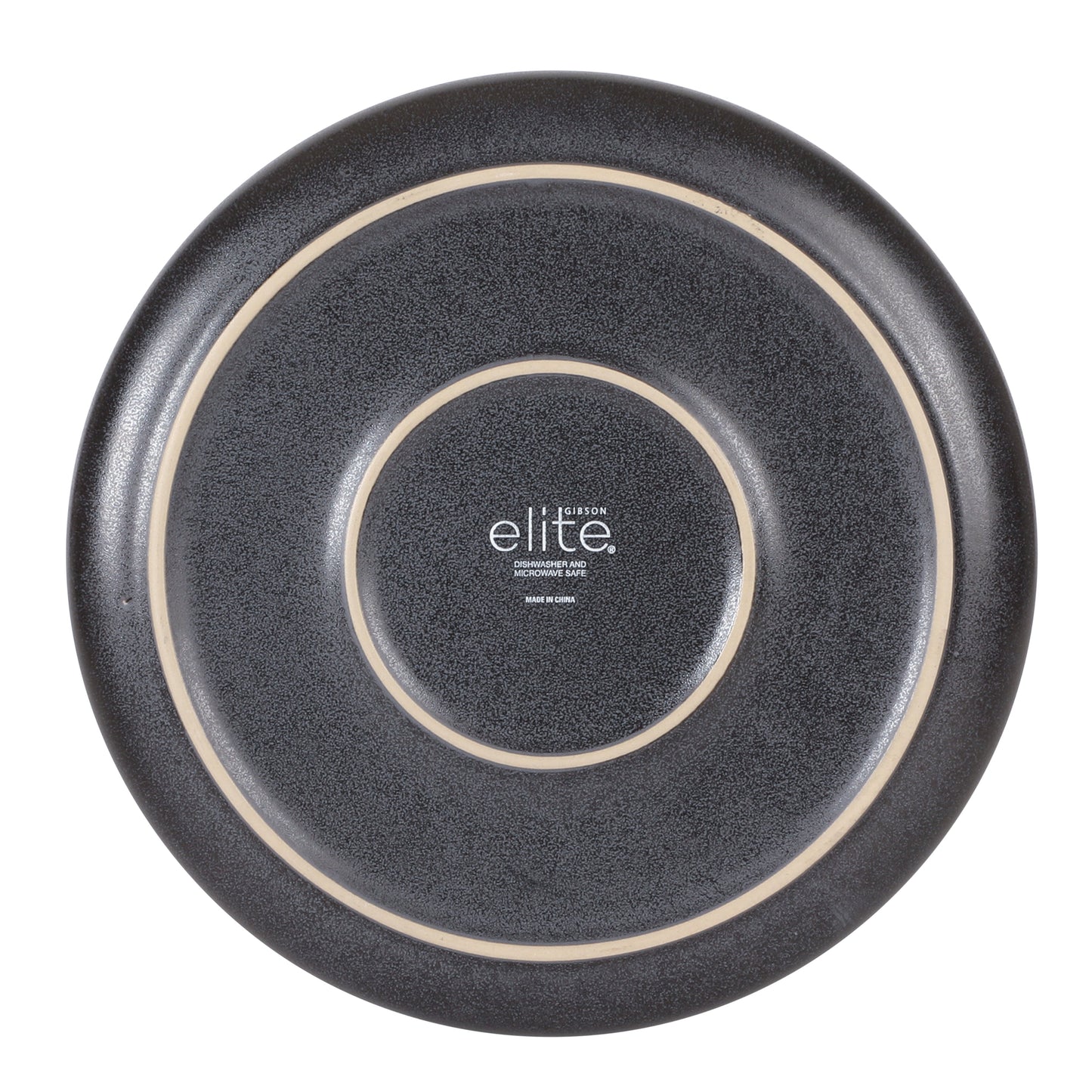 Gibson Elite Abbey Circle 12 Piece (Service for 4) Plates and Bowls Reactive Matte Glaze Dishes Stoneware Ceramic Dinnerware Set
